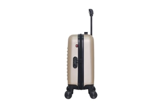 Valise cabine low cost (XS) Wil - 46 cm  - Noir, beige, rouge et argenté