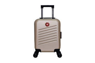 Valise cabine low cost (XS) Zurich - 46 cm  - Noir, beige, rouge et argenté