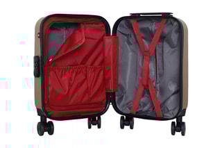 Valise cabine low cost (XS) Zurich - 46 cm  - Noir, beige, rouge et argenté