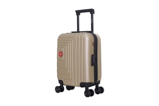 Valise cabine low cost (XS) Rüti - 46 cm  - Noir, beige, rouge et argenté