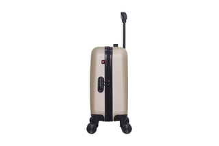 Valise cabine low cost (XS) Rüti - 46 cm  - Noir, beige, rouge et argenté