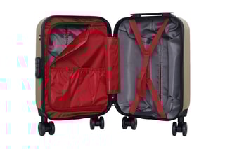 Valise cabine low cost (XS) Rüti - 46 cm  - Noir, beige, rouge et argenté