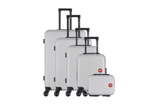 Set de 4 valises et vanity Spiez - 75/65/55/46/30 cm - Gris