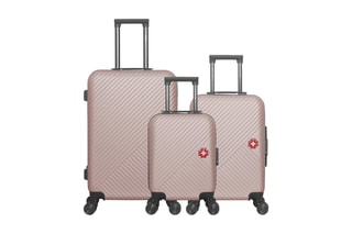 Set de 3 valises Spiez - 46/55/65 cm  - Rouge, rose et gris