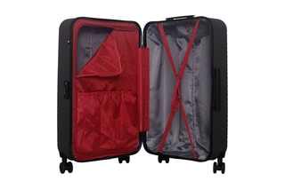 Valise grand volume (L) Spiez - 75 cm  - Blanc, noir et rouge