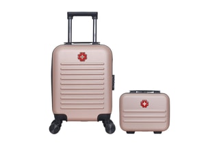 Valise cabine low cost (XS) et vanity Wil - 30/46 cm - Rose
