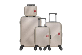 Set de 3 valises et vanity Spiez Beige - - Beige, gris et rouge