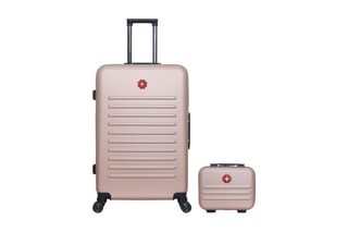 Valise grand volume (L) et vanity Wil - 75 / 23 cm  - Rose et doré