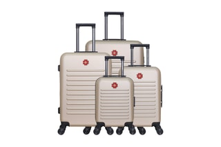 Set de 4 valises (XS/S/M/L) Wil - 46/55/65/75 cm  - Noir et beige