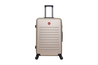 Valise grand volume (L) Wil - 75 cm  - Blanc, noir, beige et rouge