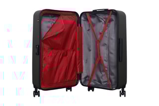Valise grand volume (L) Zurich - 75 cm  - Blanc, noir, rouge et gris
