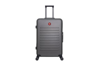 Valise grand volume (L) Wil - 75 cm  - Blanc, noir, rouge et gris