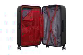 Valise grand volume (L) Wil - 75 cm  - Blanc, noir, rouge et gris