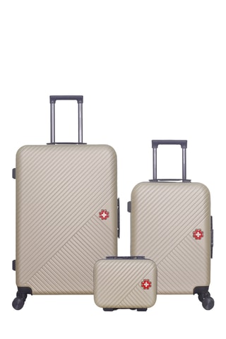 Set de 2 valises et vanity Spiez (S/L/K) - 55/75/23 cm - Beige