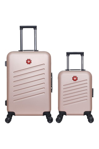 Valise XXS et valise grand volume Zurich (XXS/M) - 46/65 cm - Doré rose