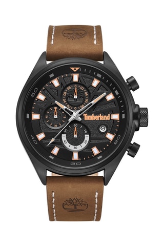 Montre à quartz en nubuck et plaqué ion noir Carrabassett-Z - Chronographe - Marron et noir