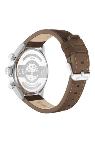 Nubuck en Doublé Zilver Ion Quartz Horloge Carrabassett-Z - Stopwatch - Bruin en Zilverkleurig