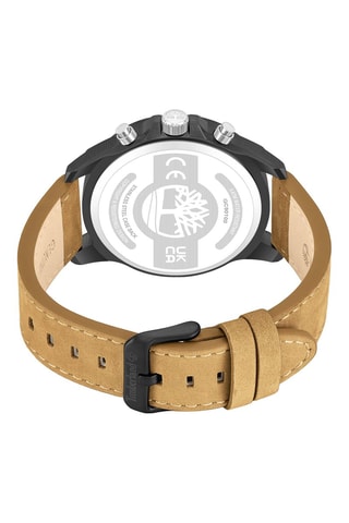 Leren Horloge - Chronograaf - Beige en Zwart