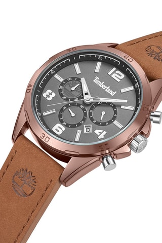 Leren Horloge - Chronograaf - Bruin en Koperkleurig