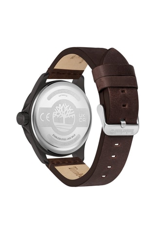 Leren Quartz Horloge - Bruin en Groen