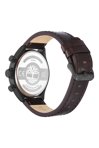 Leren Quartz Horloge Carrabassett-Z - Stopwatch - Bruin en Zwart