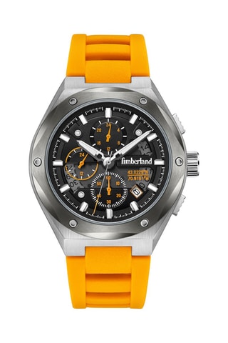 Montre à quartz en silicone - Orange et argenté