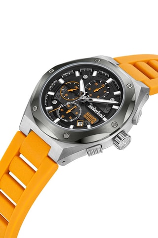 Montre à quartz en silicone - Orange et argenté