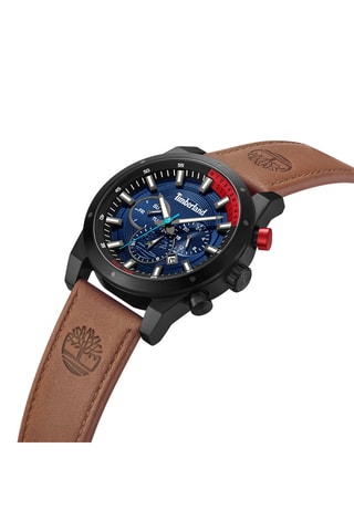 Montre à quartz en cuir et plaqué ion noir Sherbrook - Marron et noir