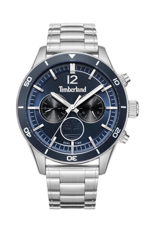 Stalen Quartz Horloge - GMT-functie - Zilverkleurig en Marineblauw