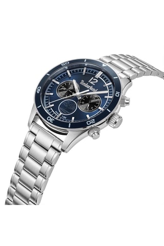 Stalen Quartz Horloge - GMT-functie - Zilverkleurig en Marineblauw