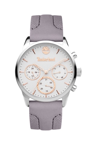 Leren Quartz Horloge Henniker III Taupe en Zilver