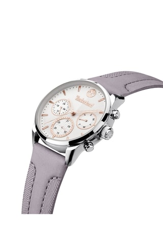 Leren Quartz Horloge Henniker III Taupe en Zilver