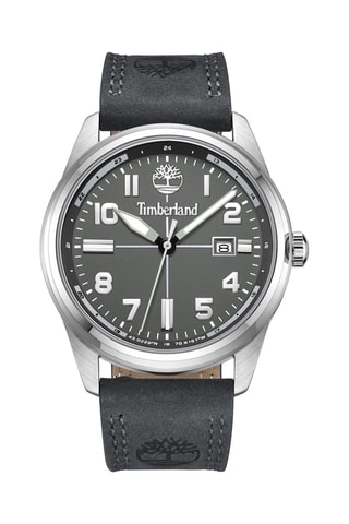 Montre à quartz en cuir Northbridge - Noir et argenté