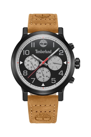 Leren Horloge - Chronograaf - Beige en Zwart
