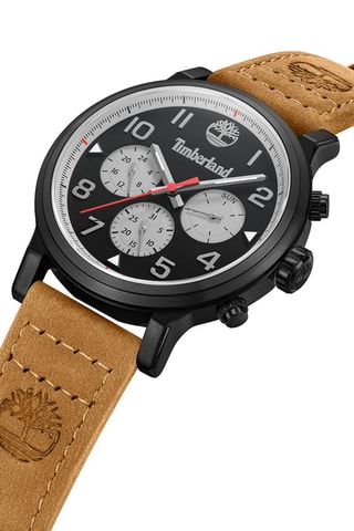 Leren Horloge - Chronograaf - Beige en Zwart