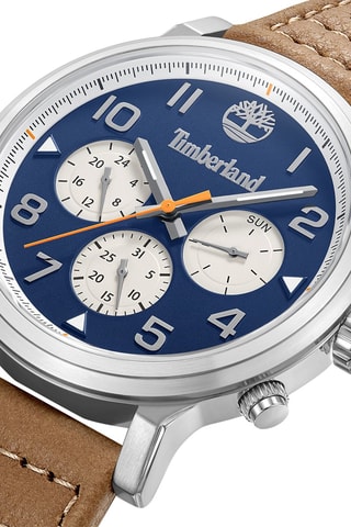 Leren Horloge - Chronograaf - Bruin en Zilverkleurig