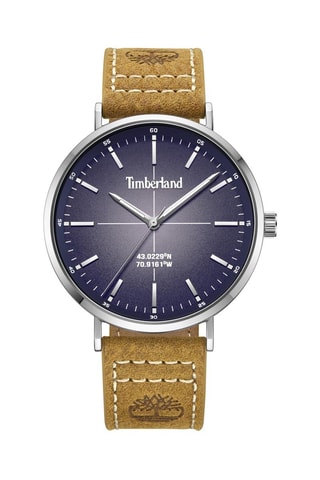 Leren Quartz Horloge Rangeley Camel en Zilverkleurig