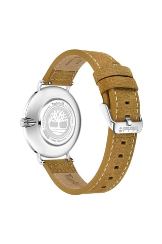 Leren Quartz Horloge Rangeley Camel en Zilverkleurig