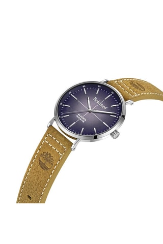 Leren Quartz Horloge Rangeley Camel en Zilverkleurig