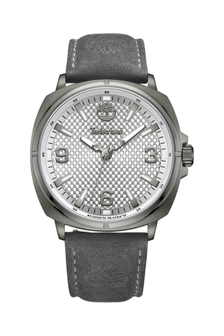 Montre à quartz en cuir - Gris et argenté