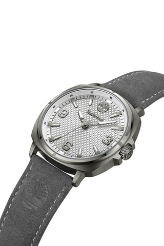 Montre à quartz en cuir - Gris et argenté