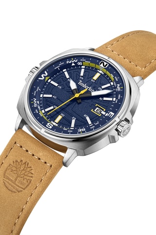 Montre à quartz en cuir - Beige et argenté