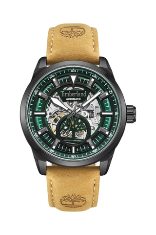 Montre à quartz en cuir - Beige et noir