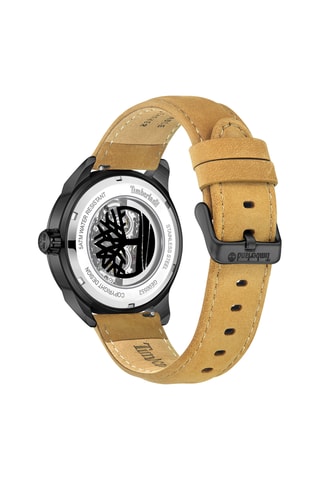 Montre à quartz en cuir - Beige et noir