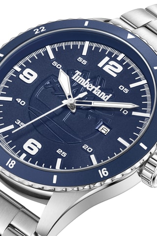 Stalen Quartz Horloge - Zilverkleurig en Blauw