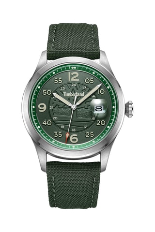 Montre à quartz en toile - Vert et argenté