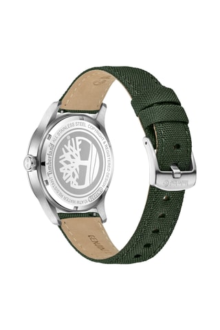 Montre à quartz en toile - Vert et argenté