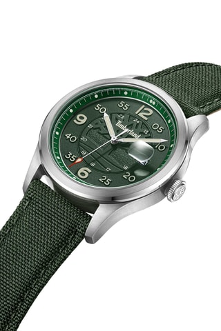 Montre à quartz en toile - Vert et argenté