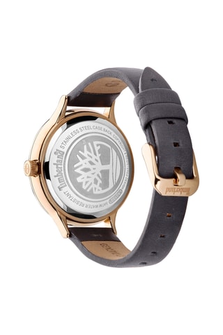 Leren en Doublé Geelgoud Quartz Horloge