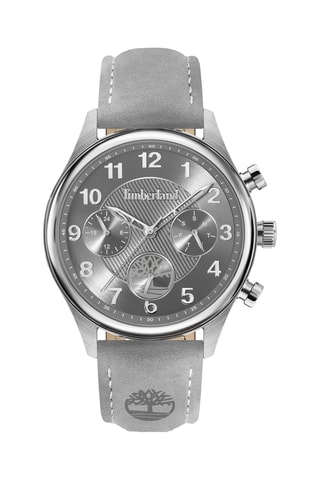 Montre à quartz en cuir - Gris et argenté